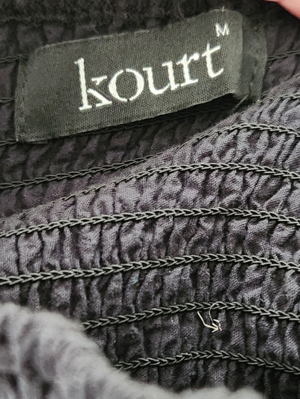 Kourt Portia Mini Dress Black Smocked Puff Sleeve Size M Cottagecore Boho - Picture 3 of 8